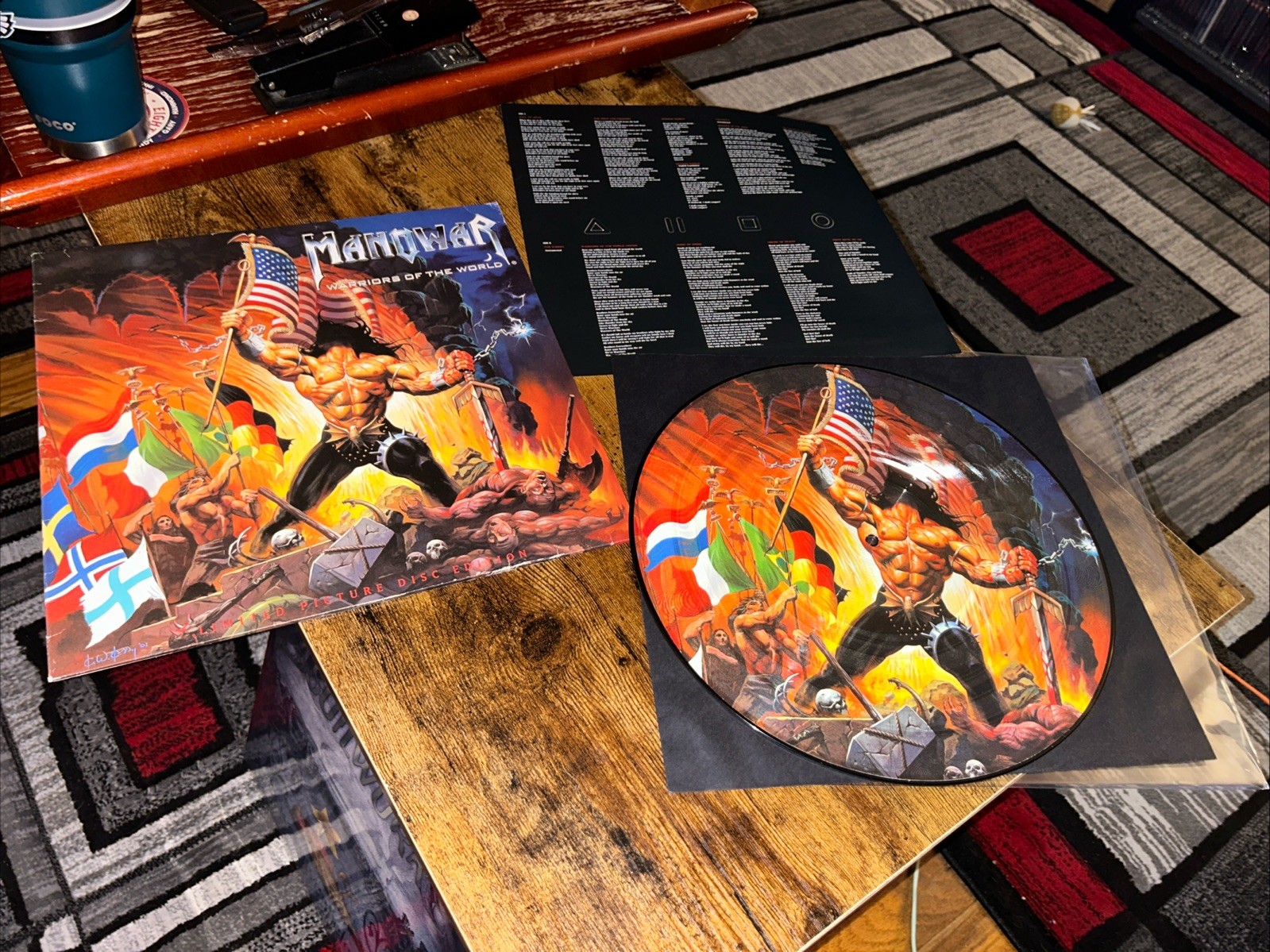 Manowar -Warriors Of The World(2002 Picture Disc Vinyl, German Import) METAL A