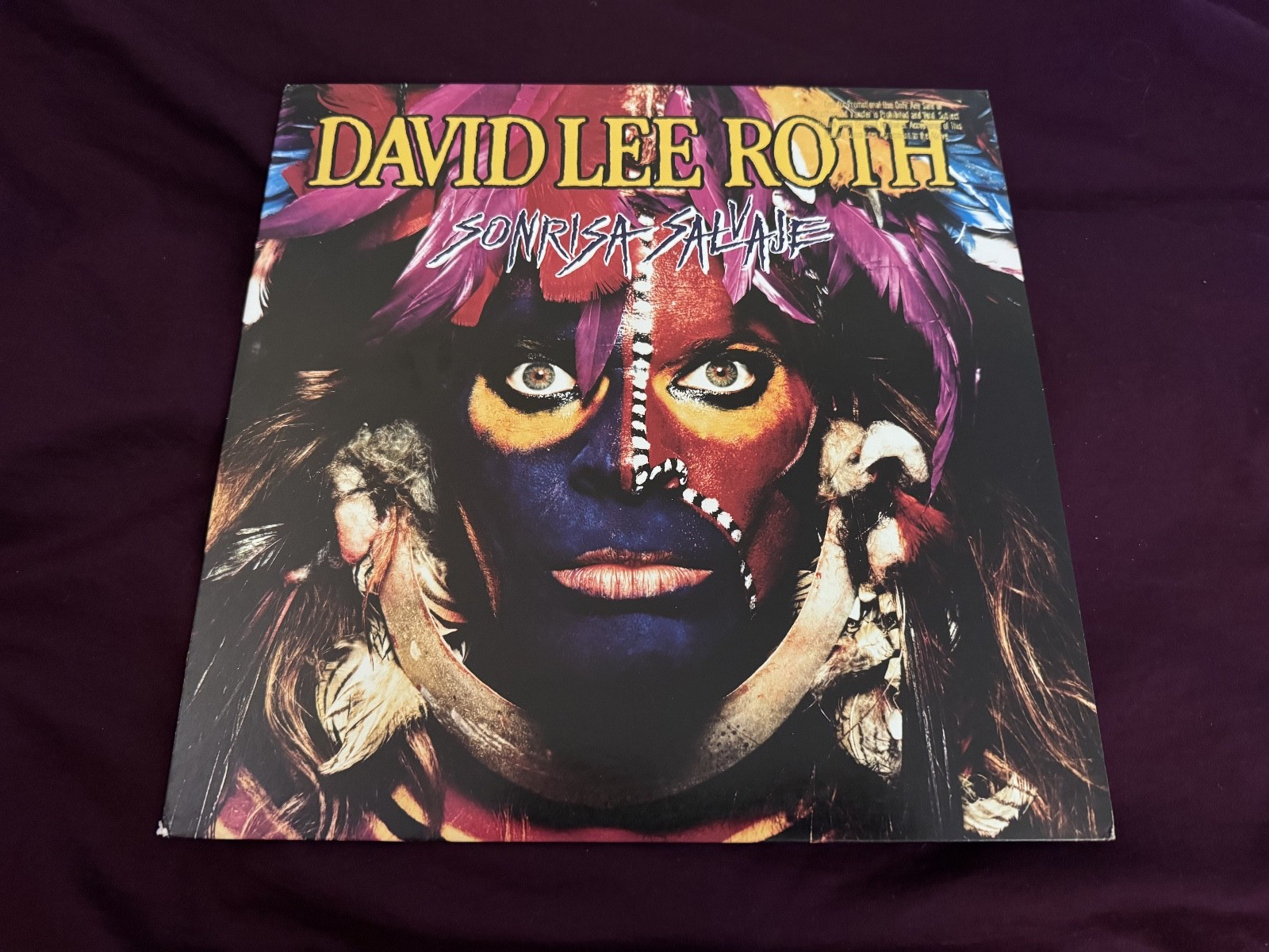 David Lee Roth lp Sonrisa Salvaje Vinyl LP PROMO Spanish 1986 Van Halen RARE A