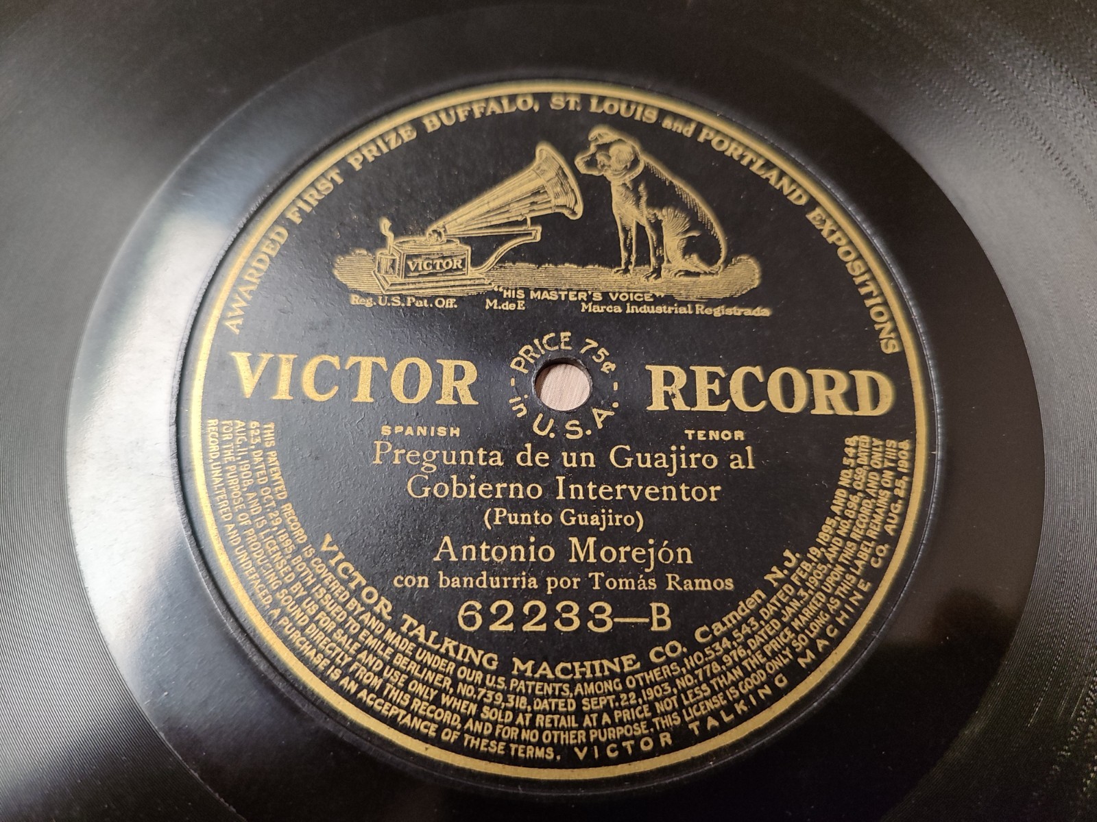 CUBAN 78 rpm. ANTONIO MOREJON.Punto guajiro / Floro y Miguel. Guaracha. CUBA A
