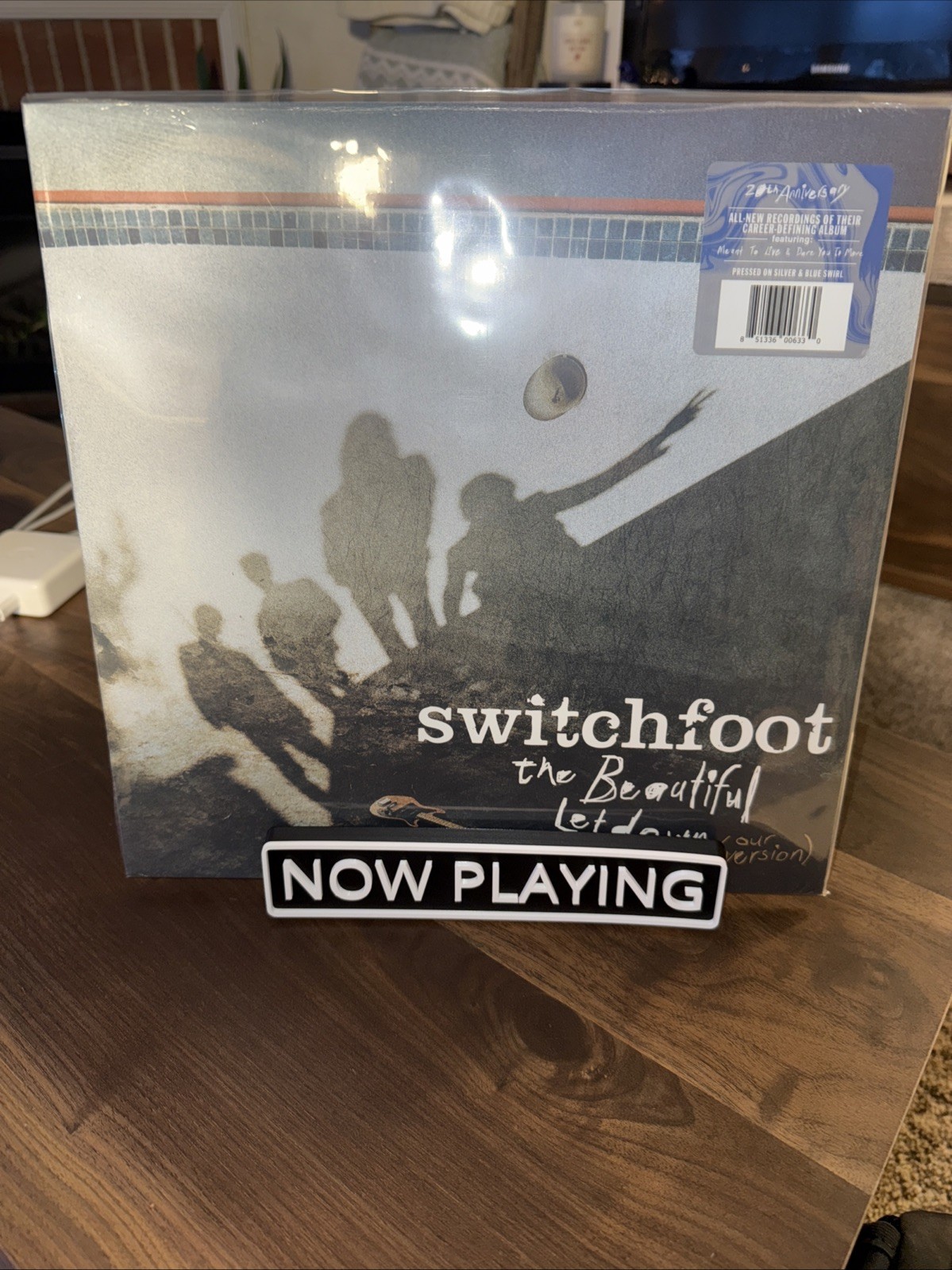 Switchfoot &lsquo;The Beautiful Letdown Silver & Blue Swirl Vinyl Signed ArtCard* A