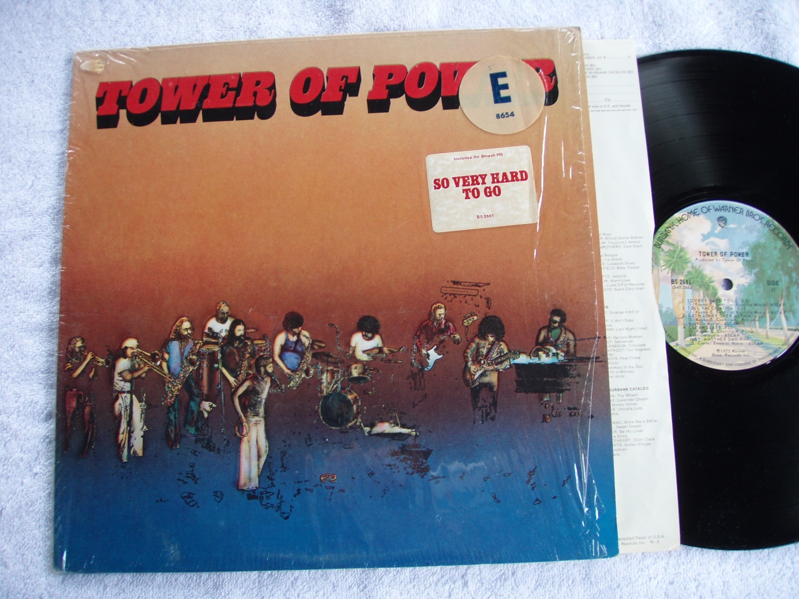 TOWER OF POWER SELF TITLED LP SHRINK HYPE STICKER GREAT COPY EX+ / M- A