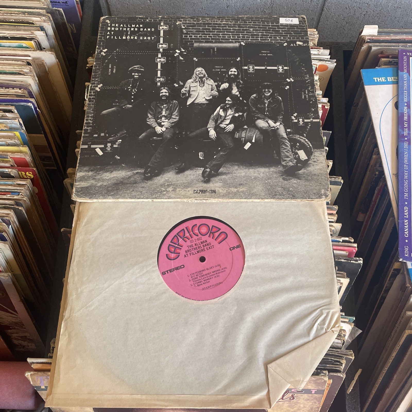 THE ALLMAN BROTHERS BAND AT FILLMORE EAST 1971 1st Ed PINK CAPRICORN RECORDS A