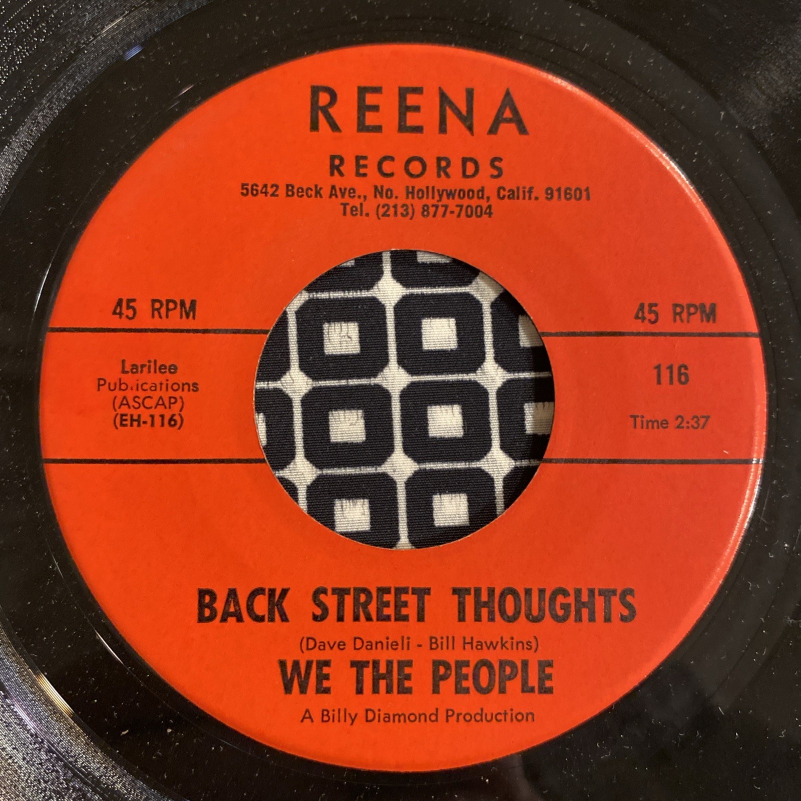 We The People - Back Street Thoughts/ Who Am I? 1967 Garage Psych Rock 45 Rare A