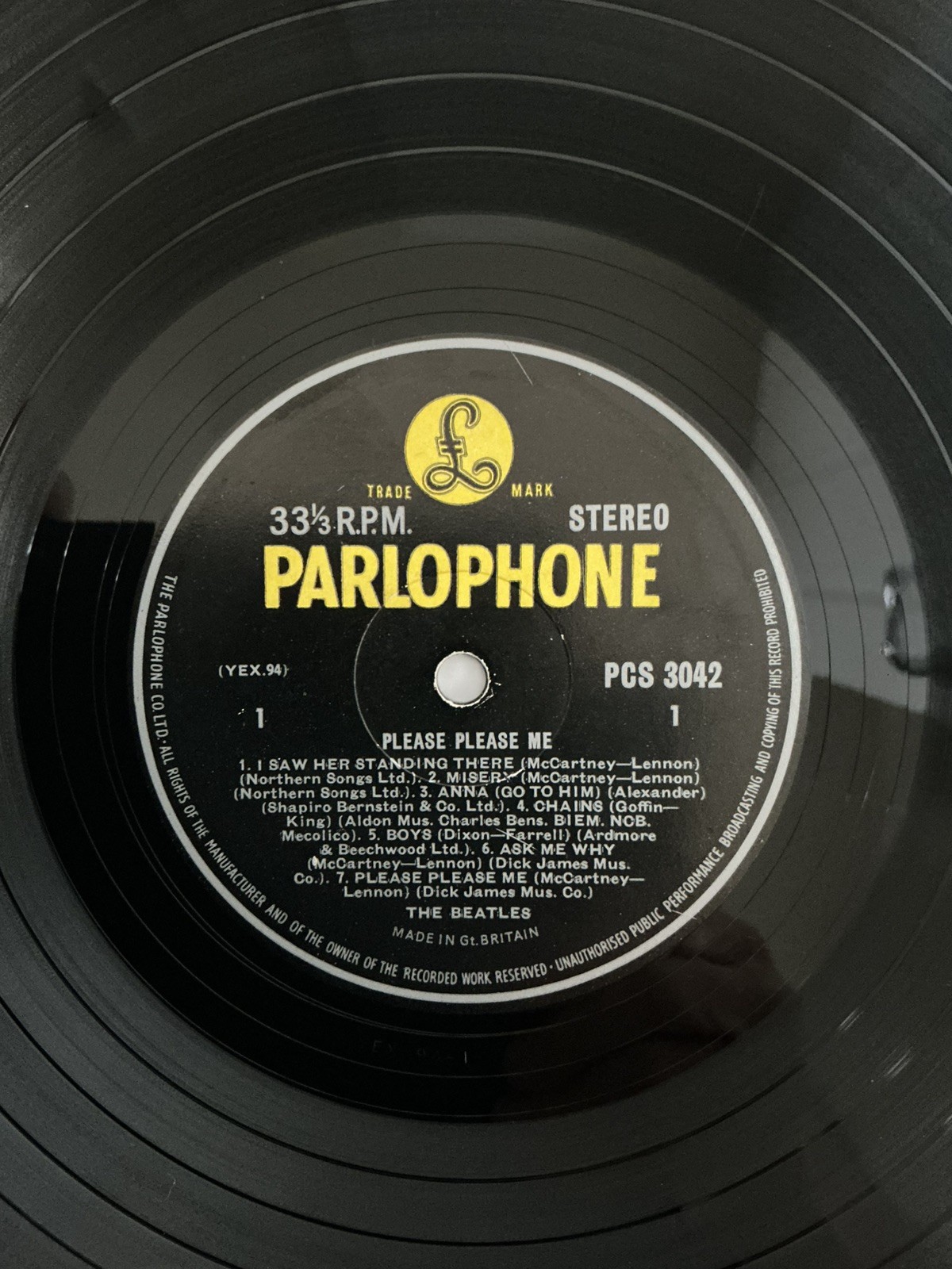 THE BEATLES - PLEASE PLEASE ME RARE 3rd (type 2) UK stereo LP. 1P/1G stampers A