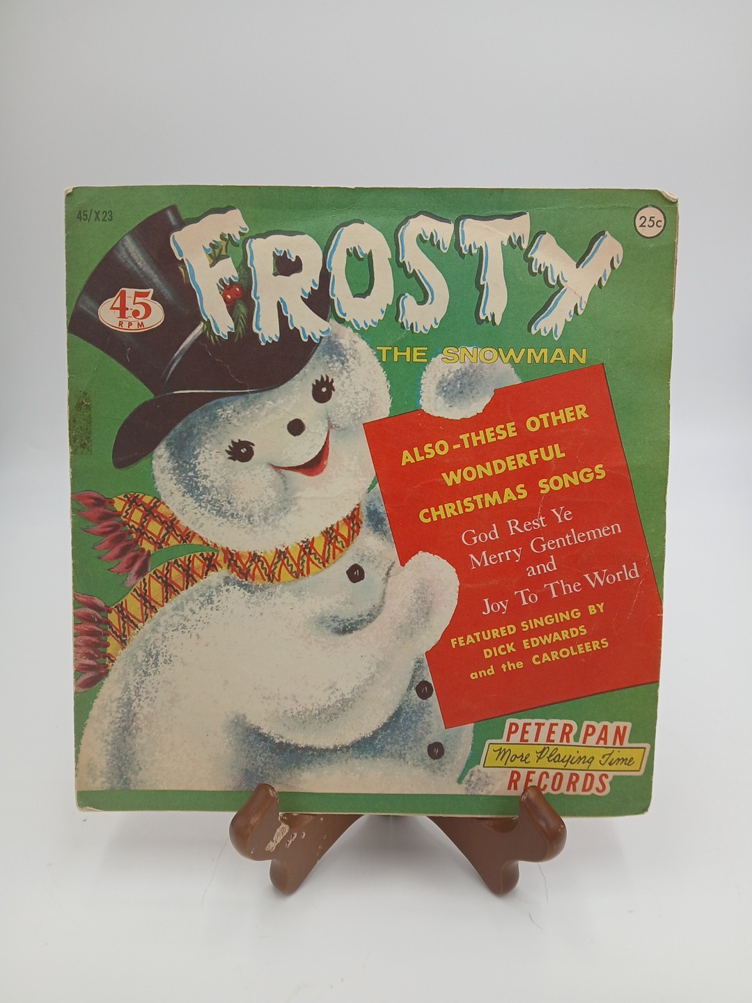 FROSTY THE SNOWMAN Peter Pan Records 1958 45 Rpm Joy To The World God Rest Ye A