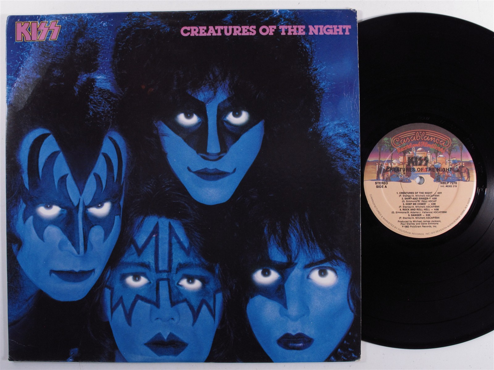 KISS Creatures Of The Night CASABLANCA LP VG+ e A