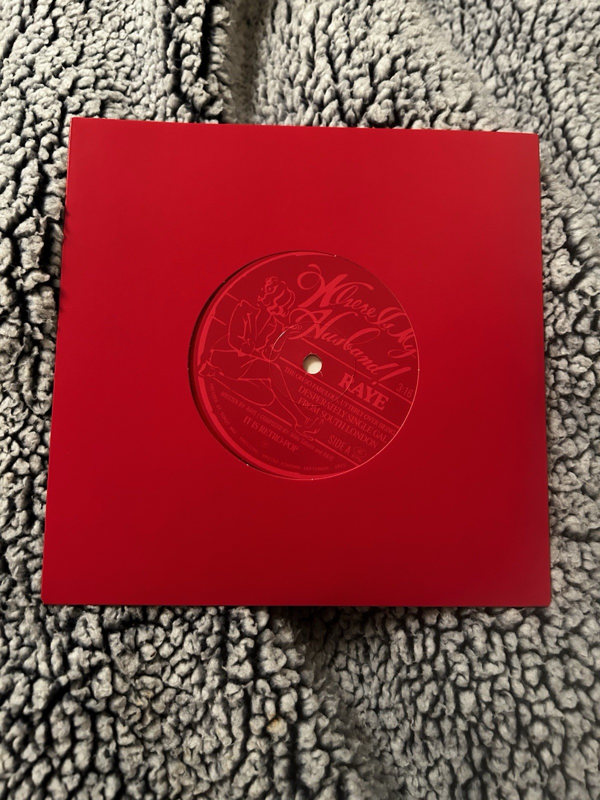 Raye Where Is My Husband 7&rdquo; Red Vinyl Single Brand New Mint A