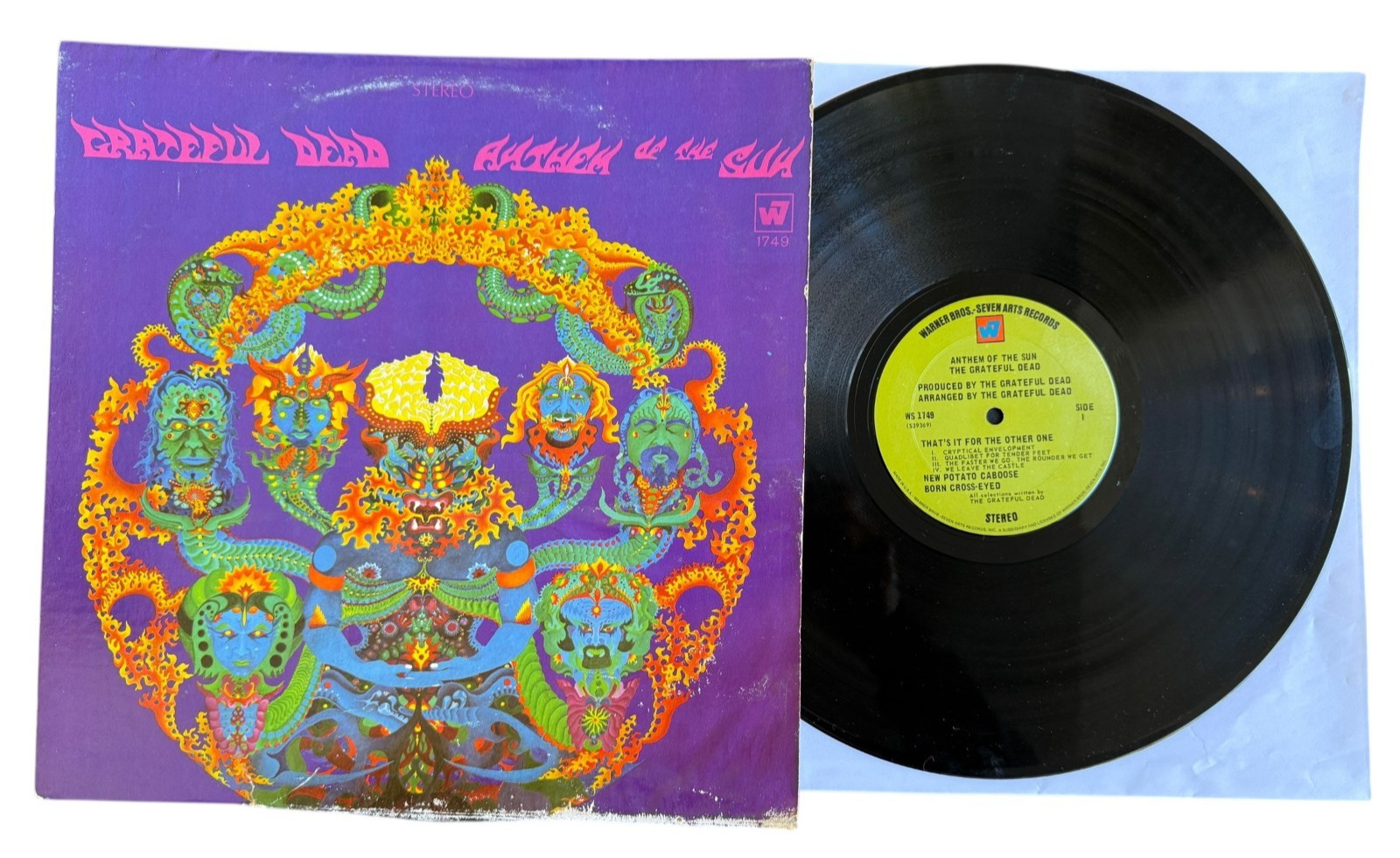 GRATEFUL DEAD Anthem of the Sun 1968 OG Press LP WS 1749 Green Labels A