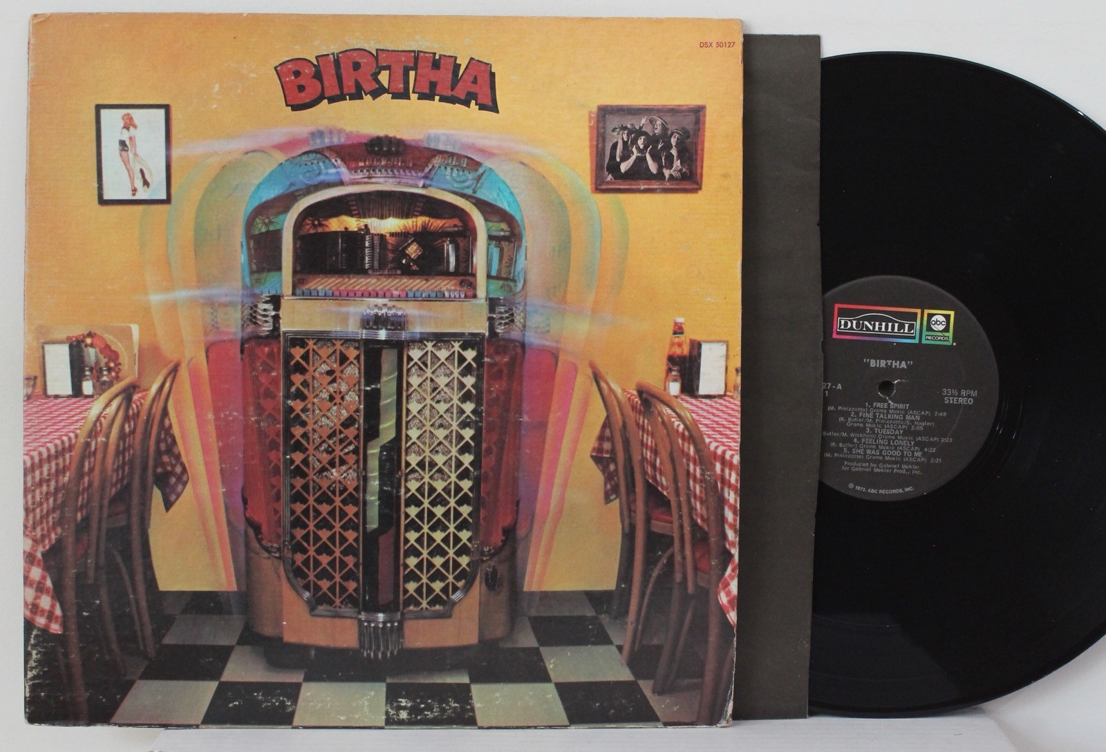 BIRTHA self titled LP (Dunhill 50127, orig '72) VG+ Hard Rock - Drum Breaks A