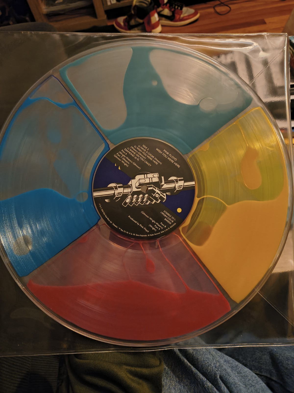 Pink Floyd Wish You Were Here 50th Anniversary Liquid Filled Vinyl LP In Hand A