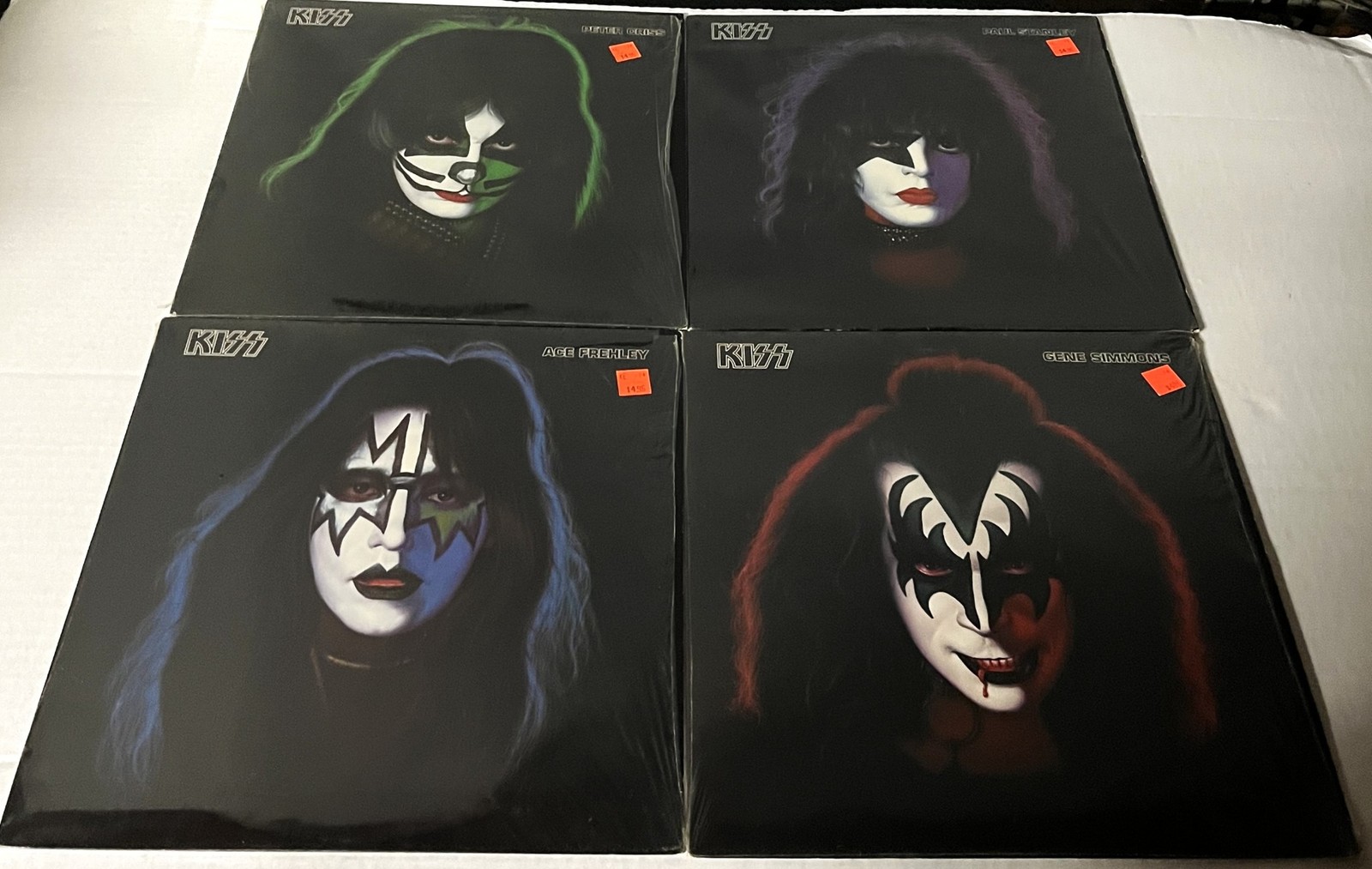 Kiss-Set of 4 ORIG. 1978 US Solo LPs-EX In Shrink w/Posters & UNCUT covers