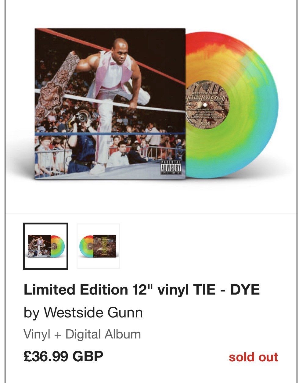 Westside Gunn HEELS HAVE EYES 2 - TIE DYE Vinyl LP /500 SOLD OUT Daupe GRISELDA A