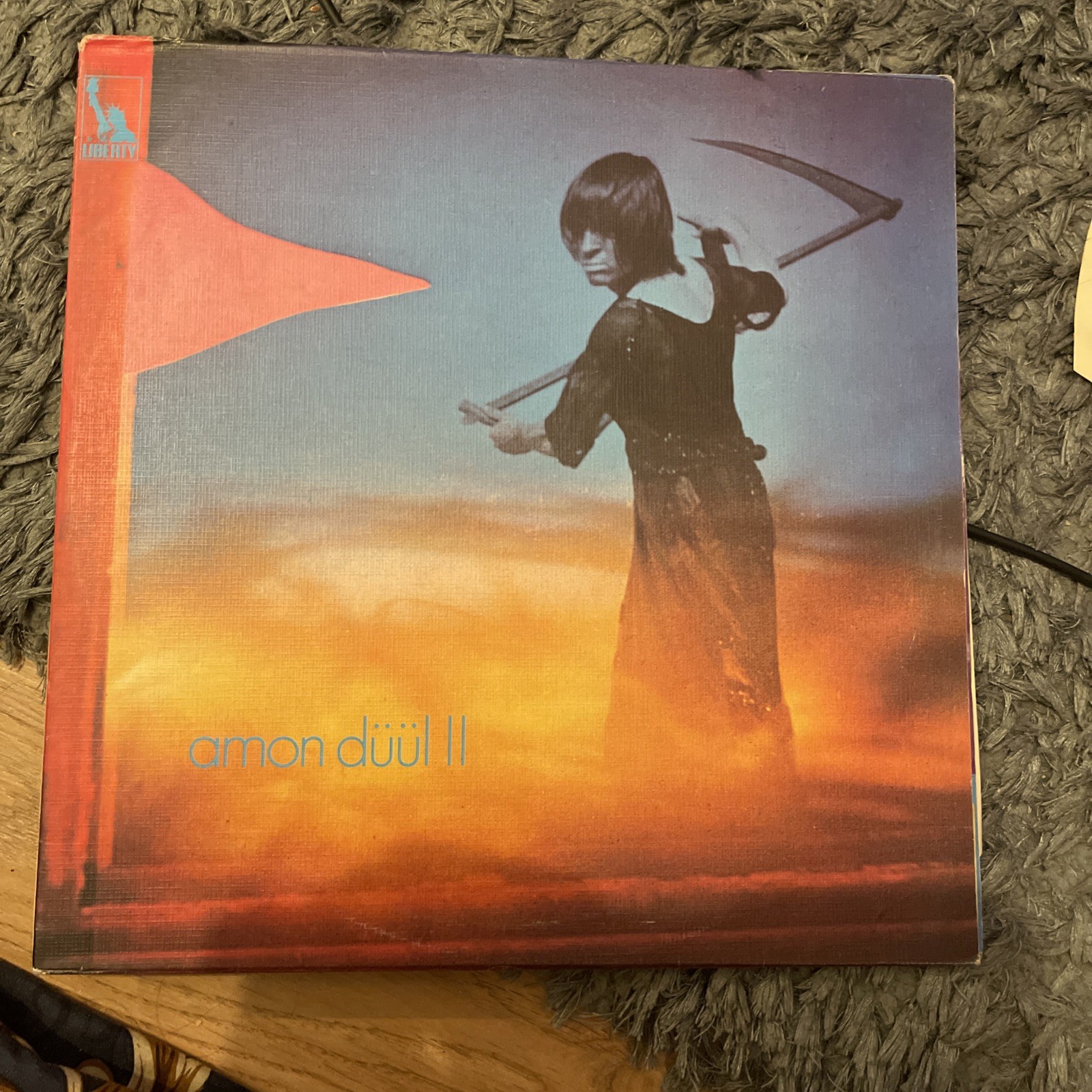 Amon D&uuml;&uuml;l II Yeti A-1 B-1 GTextured Sleeve Double LP Album Vinyl Record - VG+/EX A