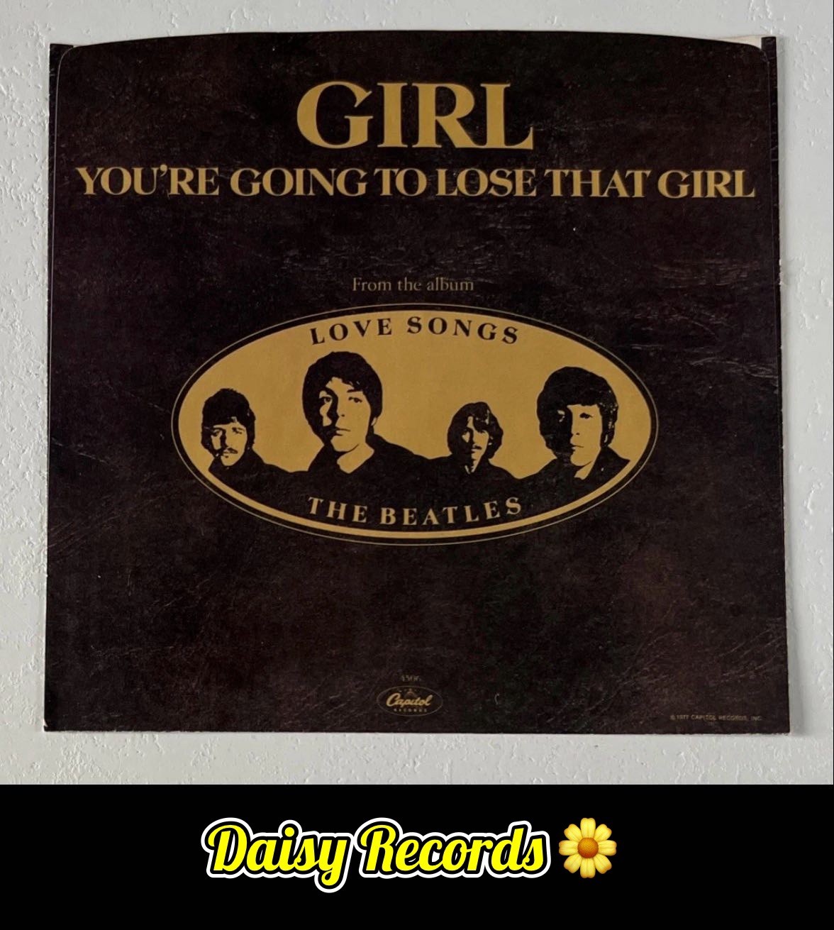 The Beatles - Girl 1977 US Capitol Rare Sleeve For Withdrawn Single *Very Rare* A