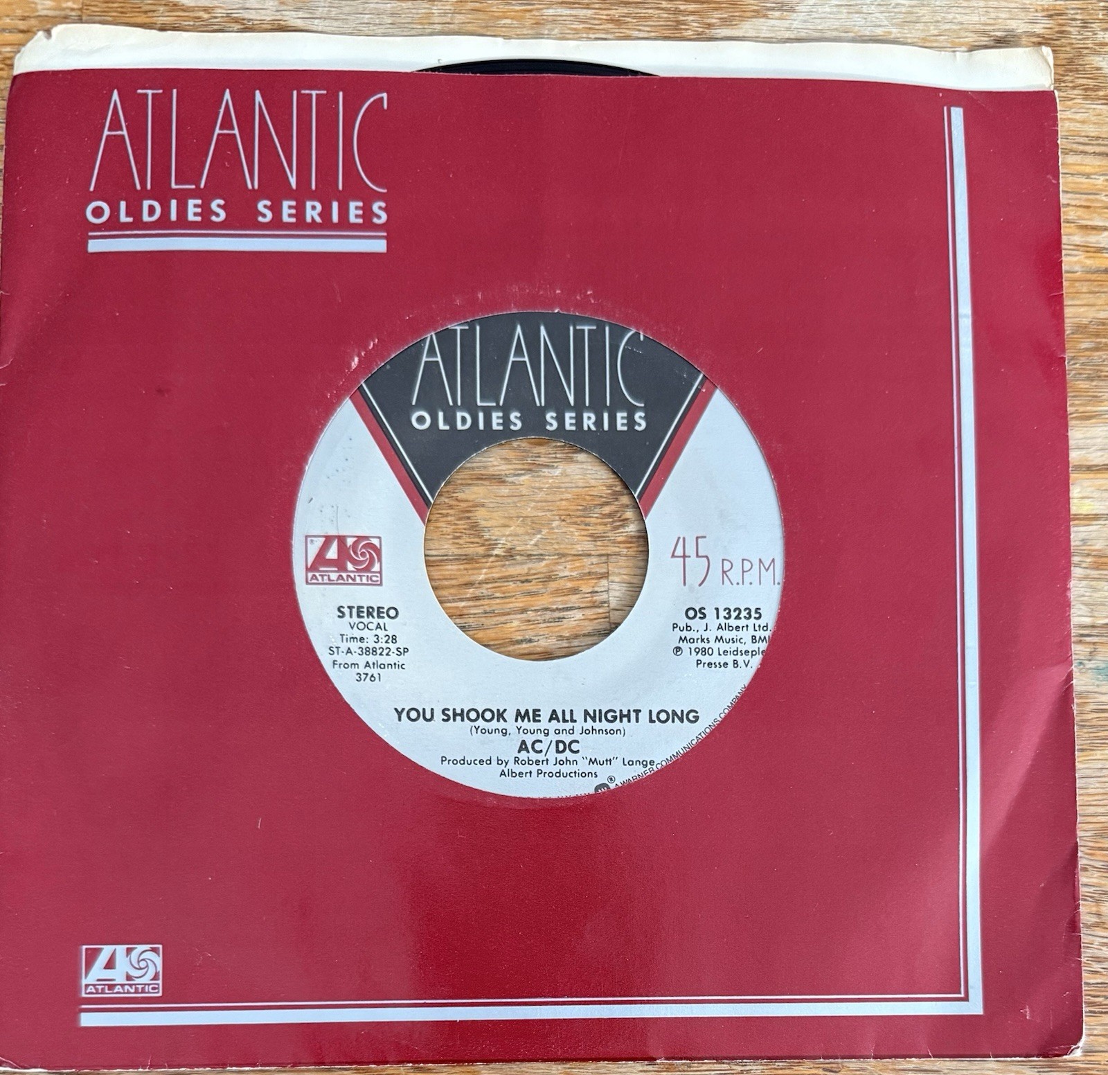 AC/DC Back In Black / You Shook Me All Night Long 45rpm 7&rdquo; USA Excellent A