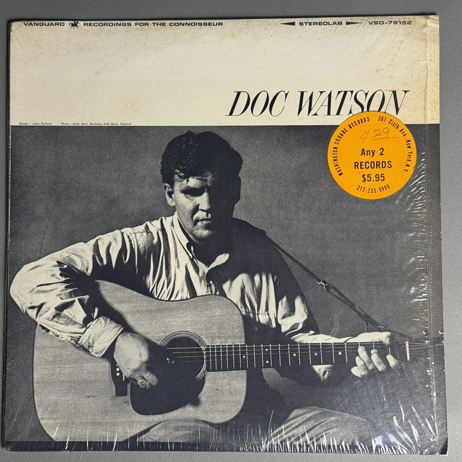 Doc Watson LP VSD-79152 1960s Vanguard &ndash; Orig Shrink + Washington Square Records A