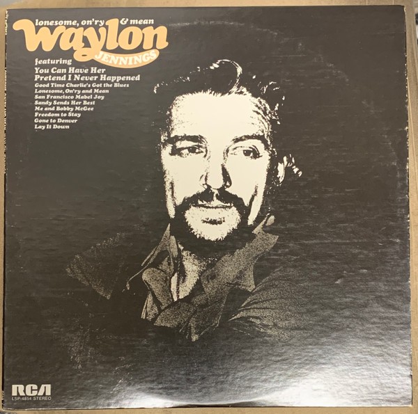 Waylon Jennings - Lonesome, On'ry & Mean RARE Orange RCA Victor (VG+) Vinyl LP L A