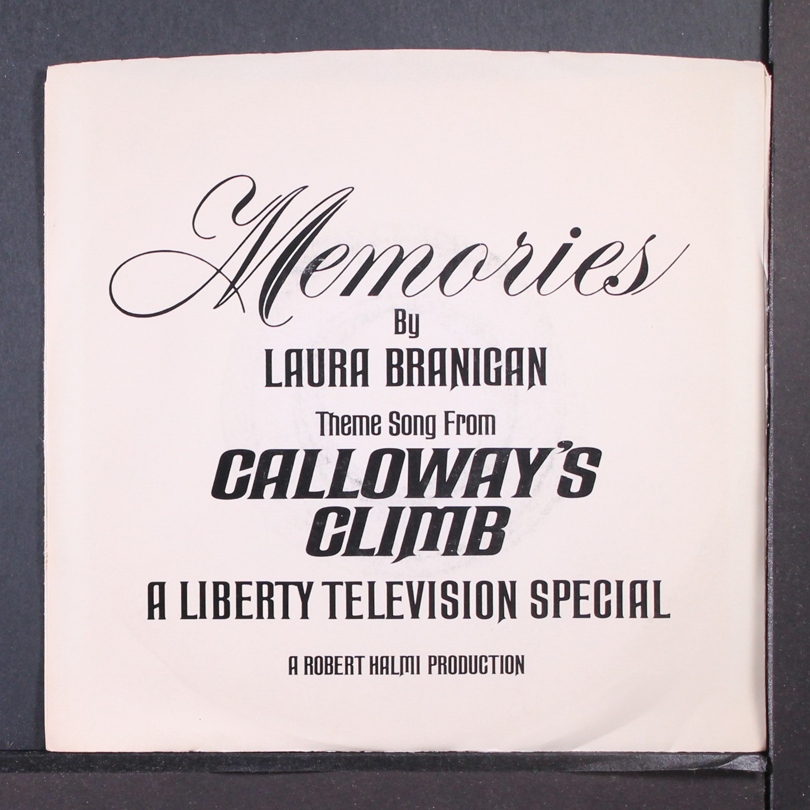LAURA BRANIGAN: memories / blank LIBERTY TELEVISION 7" Single 45 RPM A