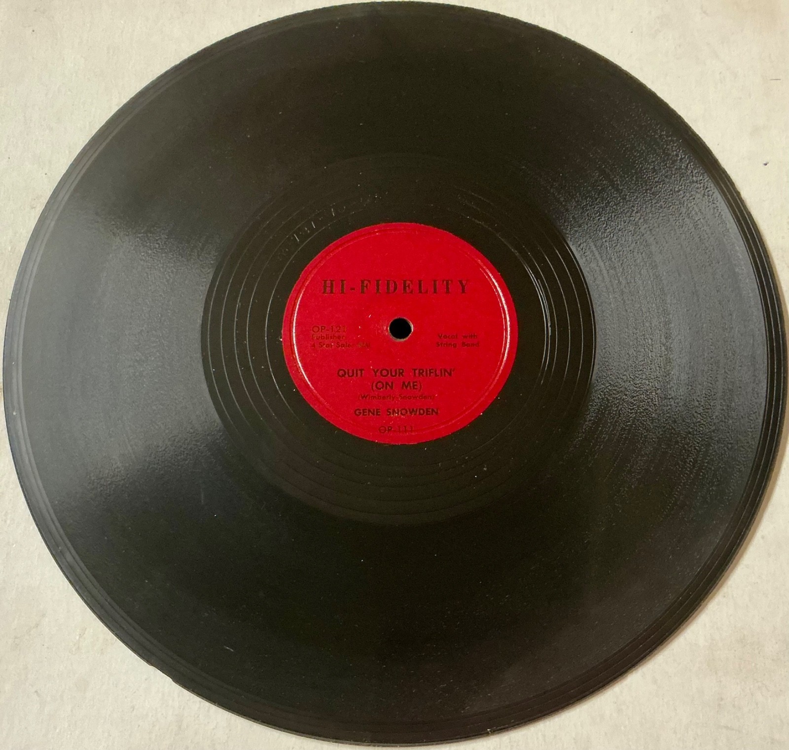 Gene Snowden COUNTRY BOP 78 Quit Your Triflin On Me/Angel Darling HI-FIDELITY M