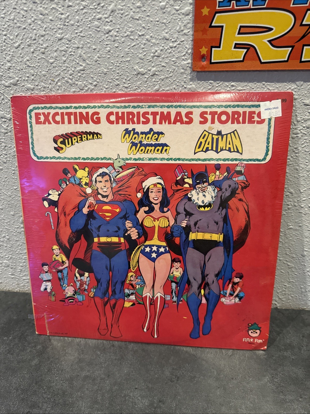 1977 Exciting Christmas Stories Vinyl Record Superman Wonder Woman Batman DC