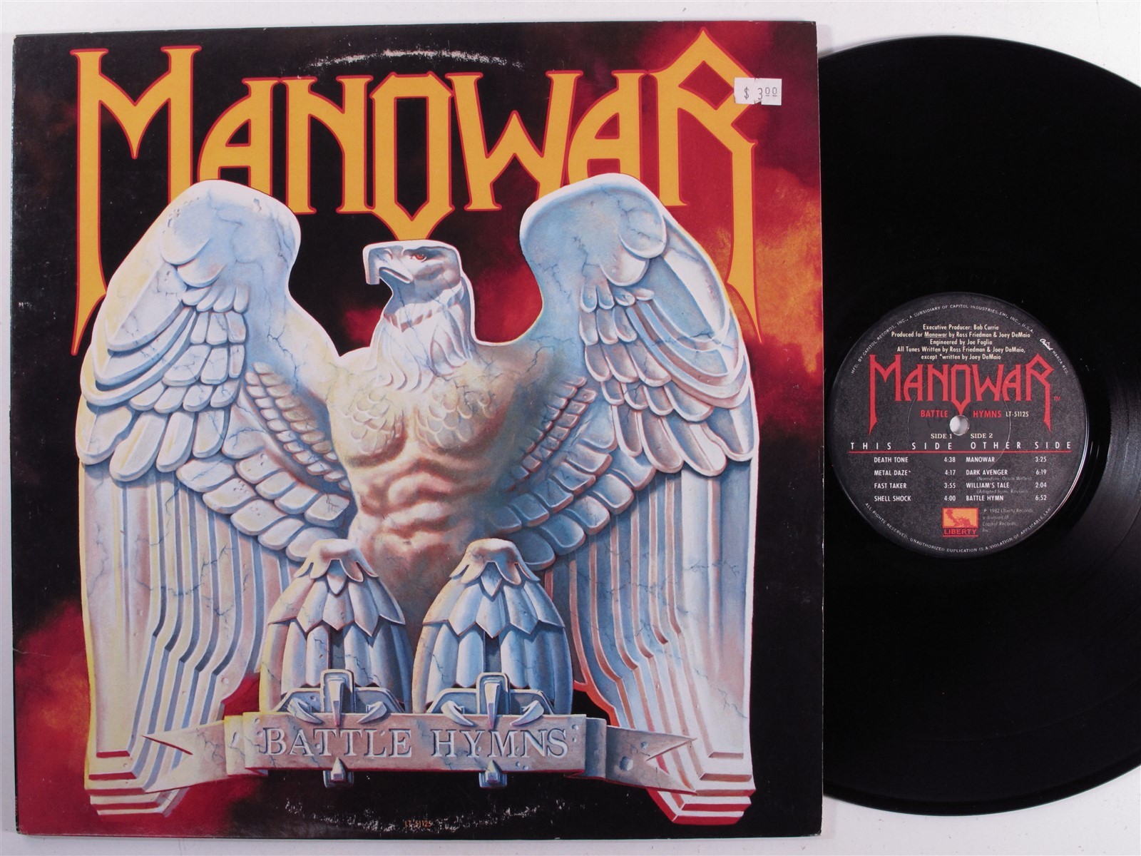 MANOWAR Battle Hymns LIBERTY LP VG++ f