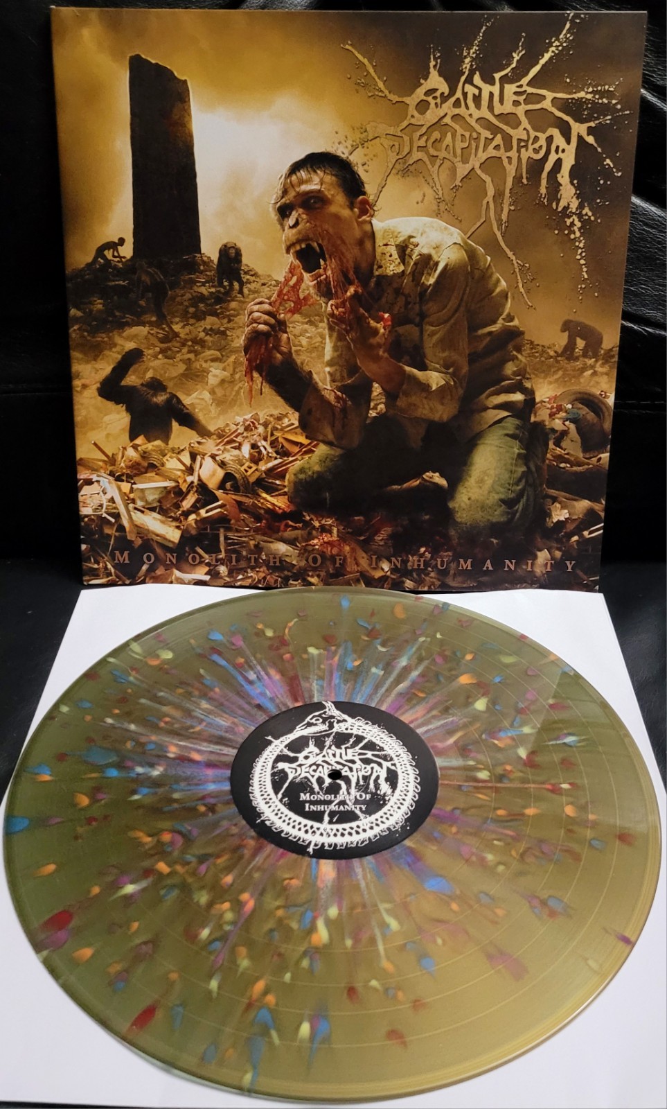 Cattle Decapitation Monolith of Inhumanity Vinyl LP Gold w/Multicolor Splatter A