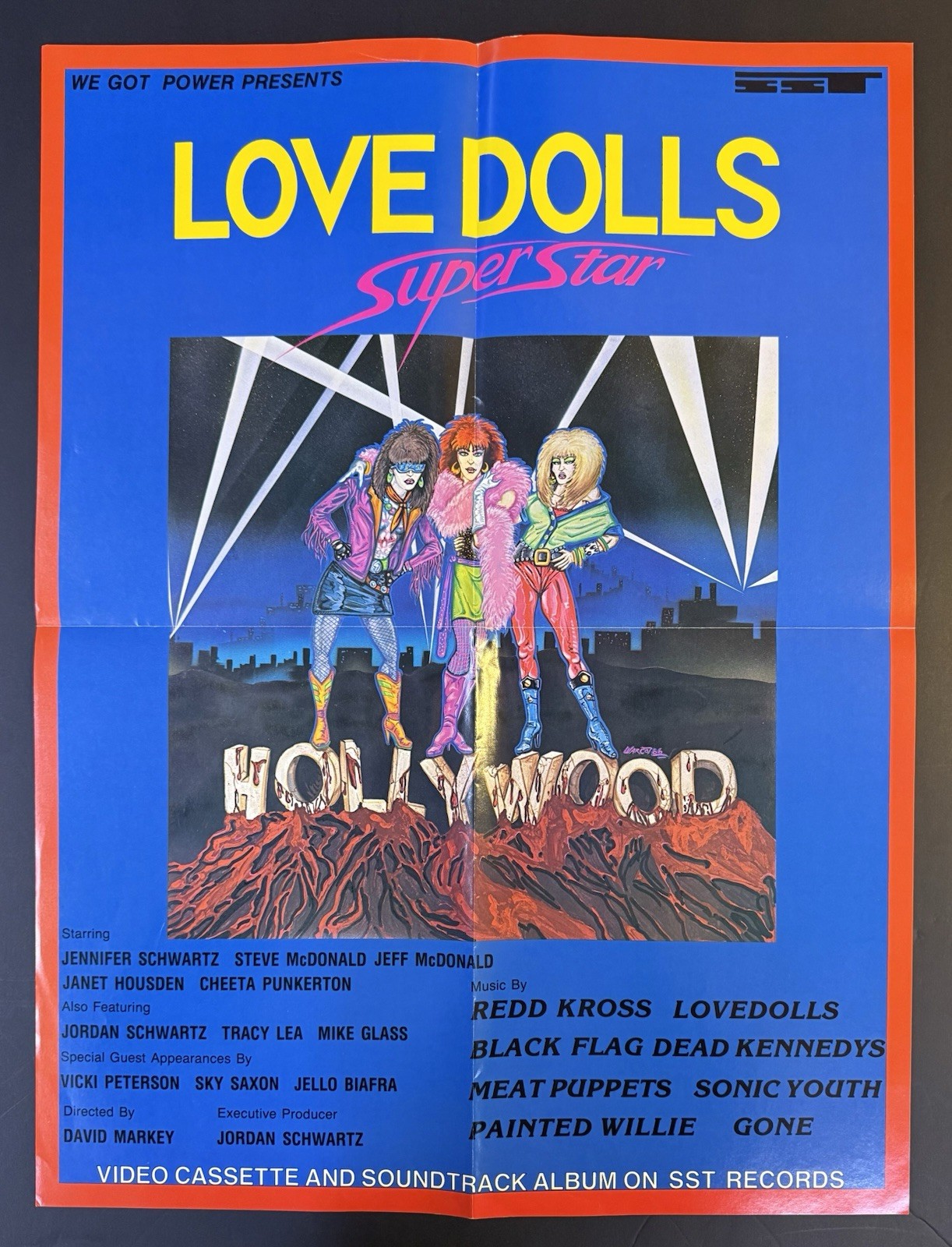 Lovedolls Superstar ORIG 1986 MOVIE/OST PROMO POSTER Redd Kross BLACK FLAG Punk A