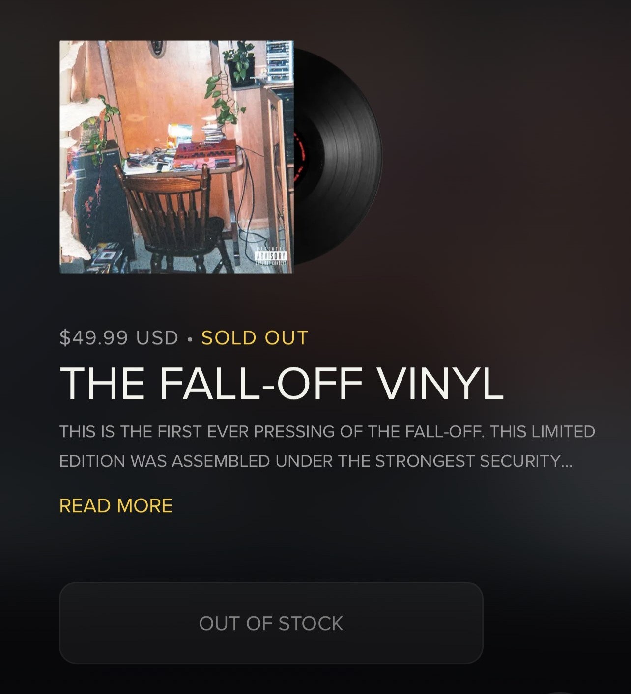 popsike.com - J. Cole - The Fall Off Stealth Edition Vinyl SOLD OUT ...